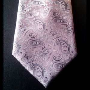 Pierre Cardin Pink & Silver 100% Silk Tie